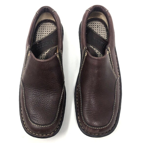 Born Moc Toe Leather Loafer Womens 6.5 Slip On Flat Dark Opanka Contrast Stitch - Picture 5 of 14